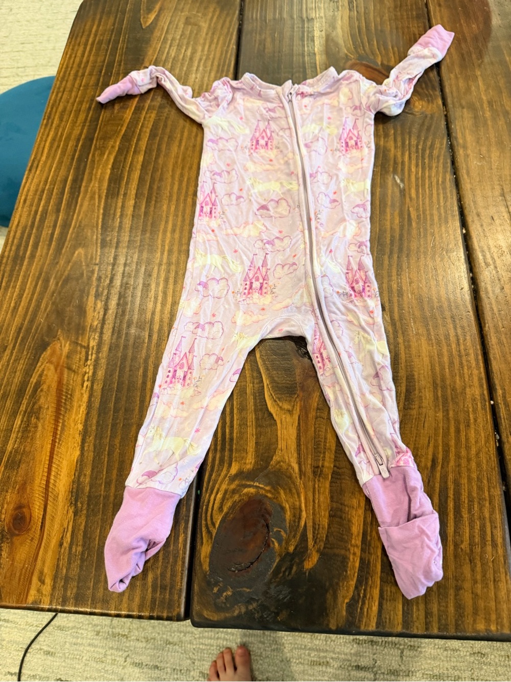 Posh Peanut Castle Print Footed One-Piece Pajamas